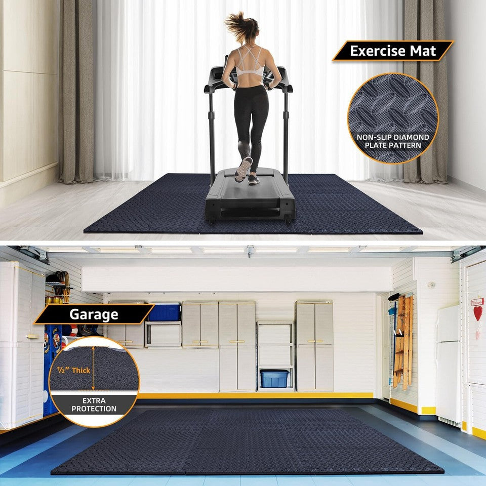 12pc Foam Mat EVA Floor Tiles Interlocking Gym Puzzle Fitness Workout Yoga