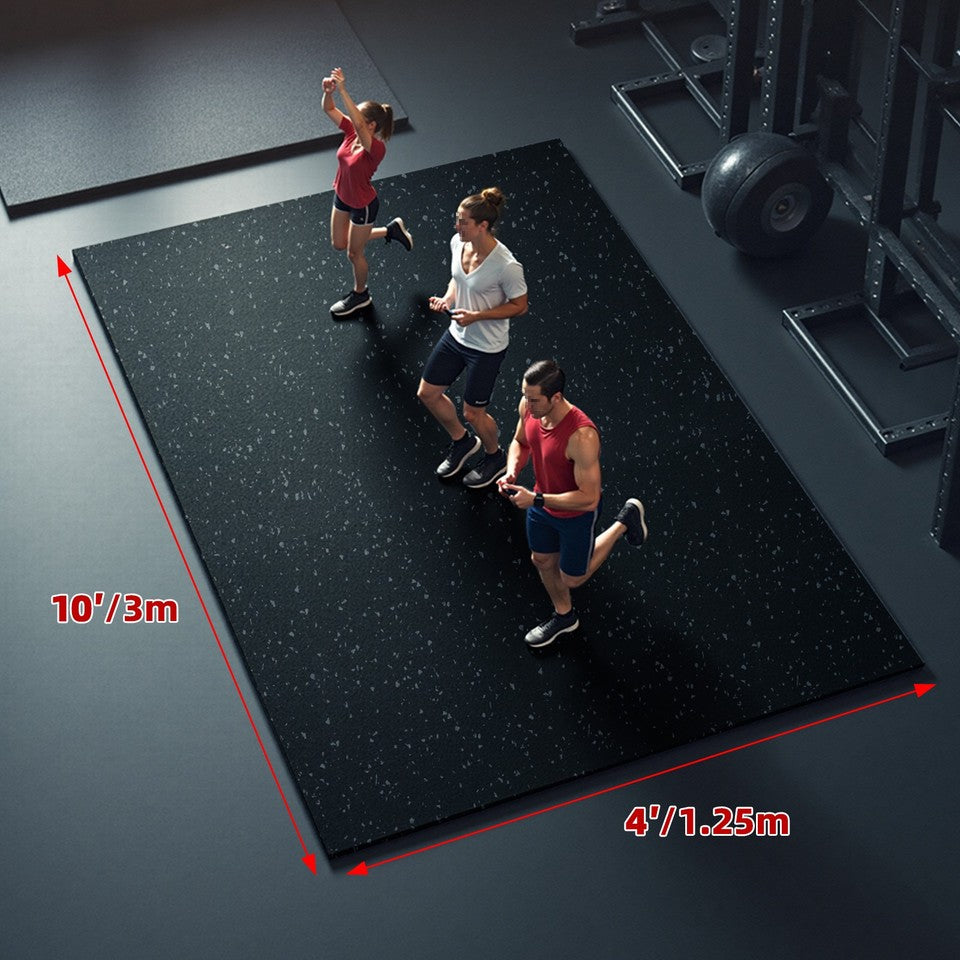 4'x10' Rubber Gym Flooring Roll Heavy Duty Home Exercise Floor Mats 6mm Thicknes