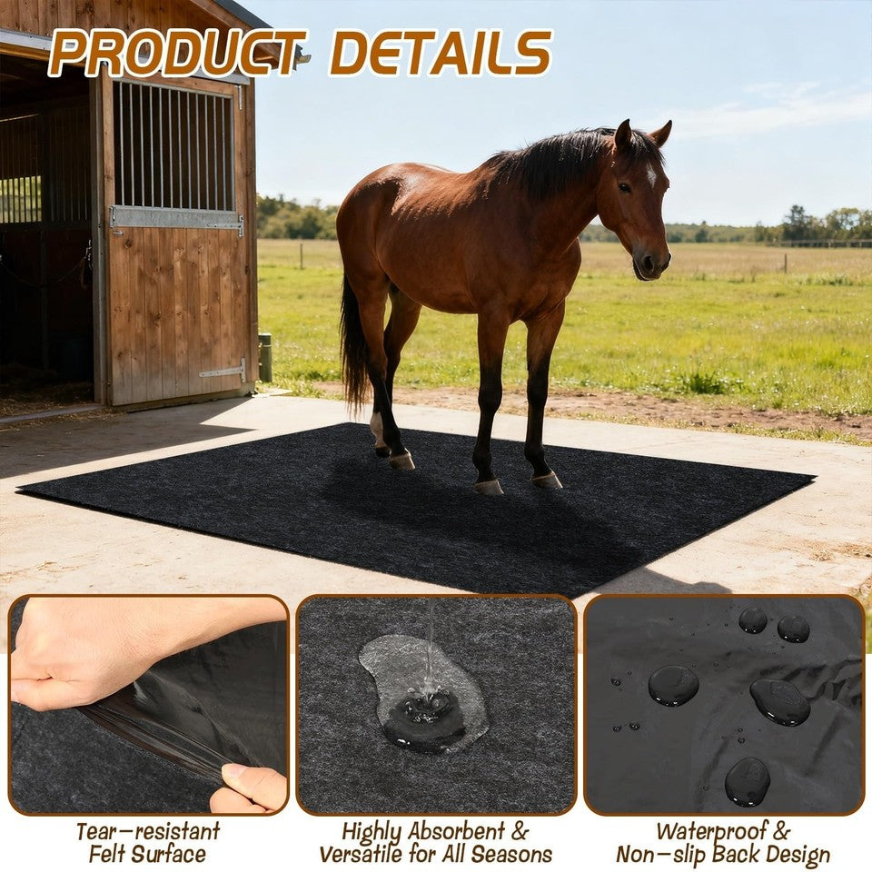 4x6 Ft Horse Stall Mat Non-Slip Moisture Absorbent Rubber Floor Mat Stable