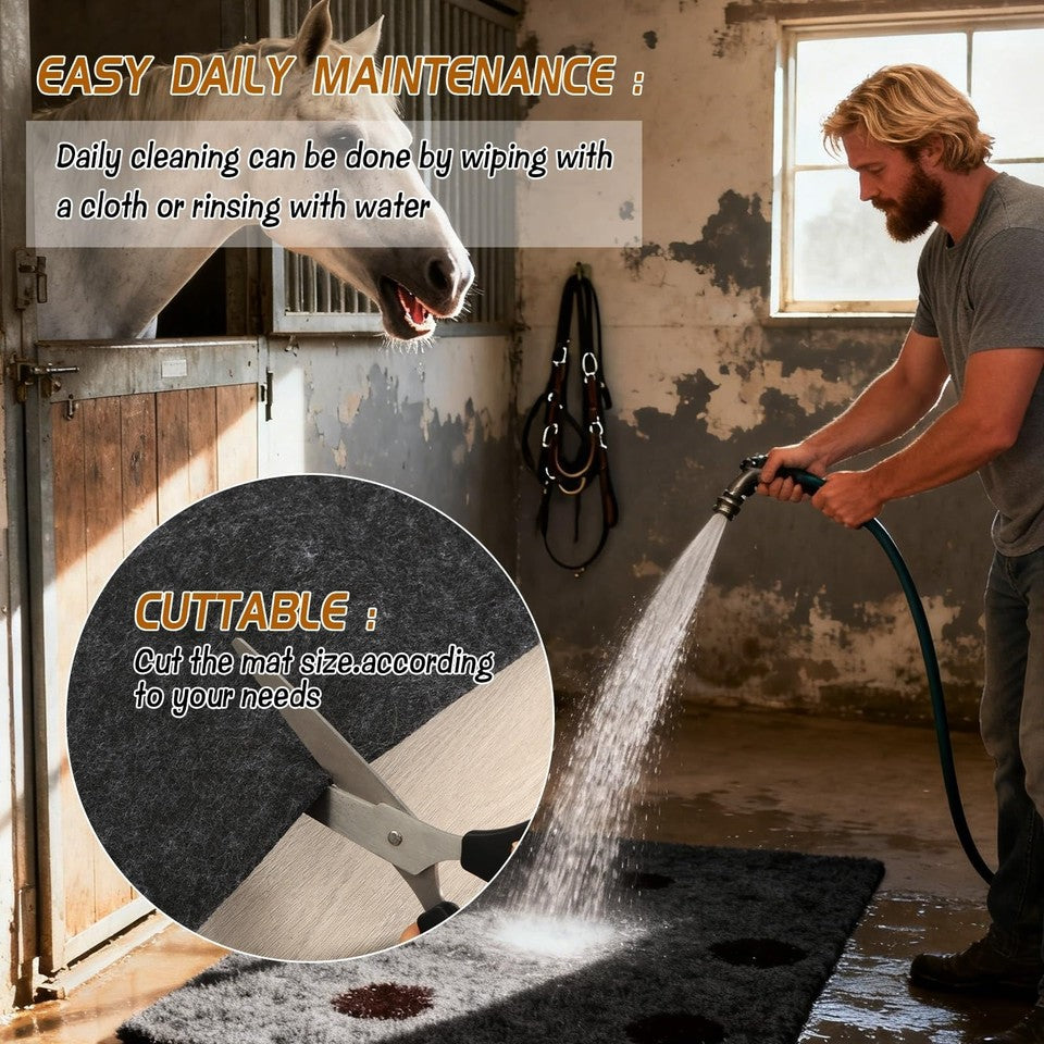 4x6 Ft Horse Stall Mat Non-Slip Moisture Absorbent Rubber Floor Mat Stable