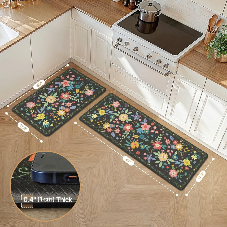 Anti Fatigue Kitchen Mats for Floor 2PCS, Cushioned Standing Mats