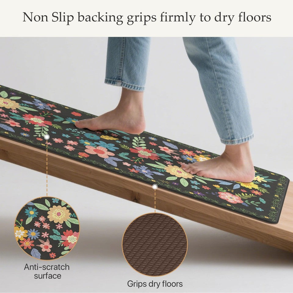 Anti Fatigue Kitchen Mats for Floor 2PCS, Cushioned Standing Mats