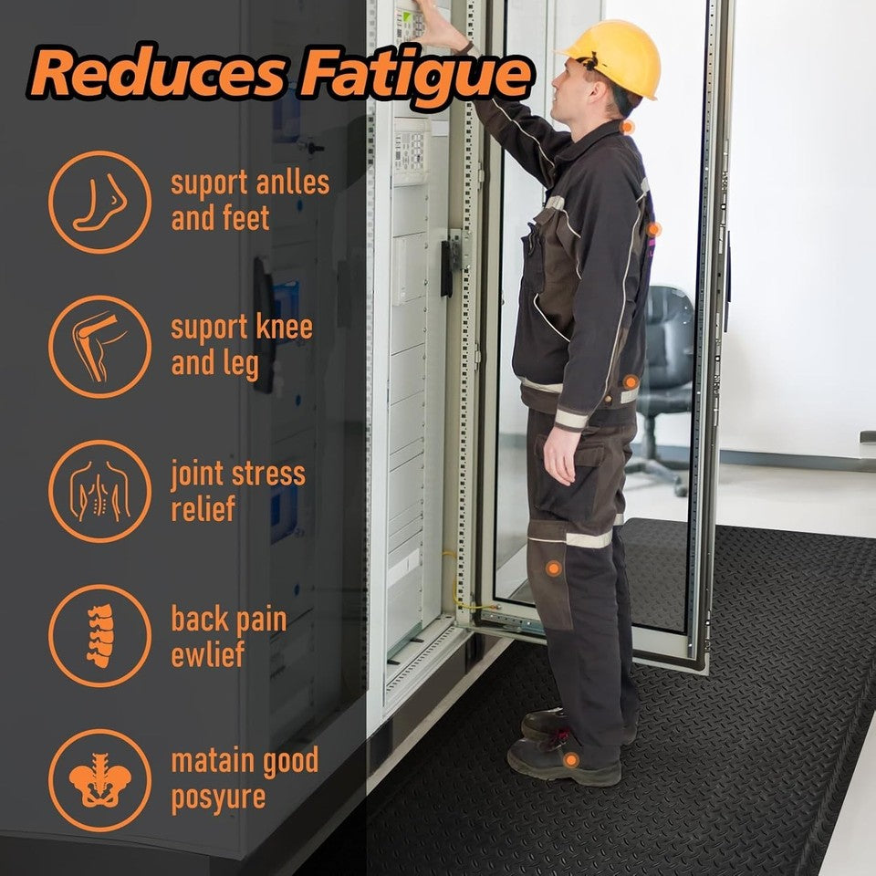 Anti Fatigue Mats Industrial 2' x 7' 15/16" Thick Ergonomic Standing Mat Commerc