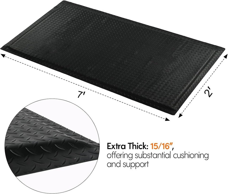 Anti Fatigue Mats Industrial 2' x 7' 15/16" Thick Ergonomic Standing Mat Commerc