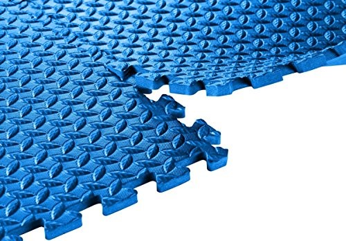 BLUE - HEALTH AND FITNESS PUZZLE EXERCISE MAT EVA INTERLOCKING TILES