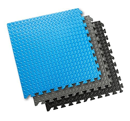 BLUE - HEALTH AND FITNESS PUZZLE EXERCISE MAT EVA INTERLOCKING TILES