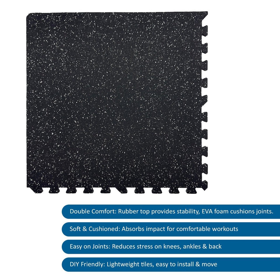 EXTRA THICK 14mm GYM FLOORING INTERLOCKING FLOOR MAT EVA RUBBER HEAVY DUTY TILES