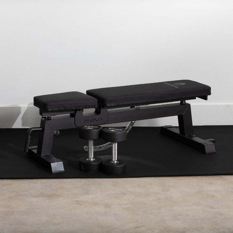 Fitness 15ftx4ftx8mm Black Rubber Gym Flooring Roll, Non-Slip Textured Mat