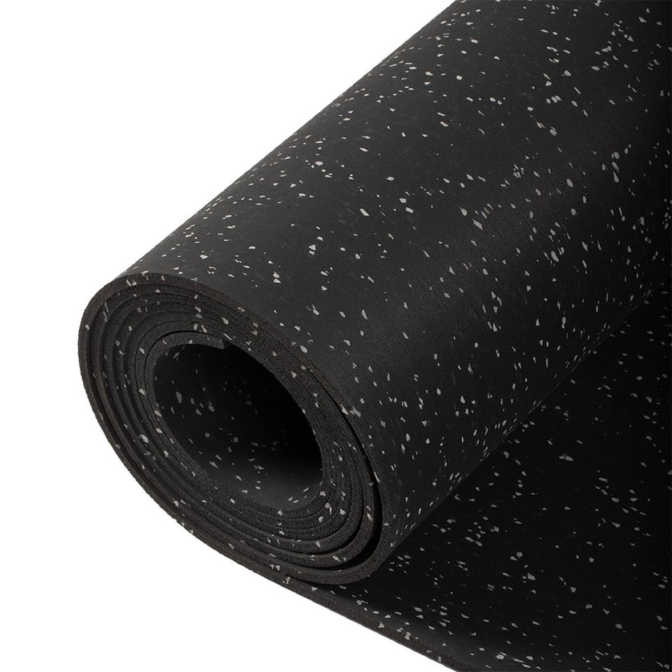 Fitness 15ftx4ftx8mm Gray Crumb Rubber Gym Flooring Roll, Non-Slip Texture