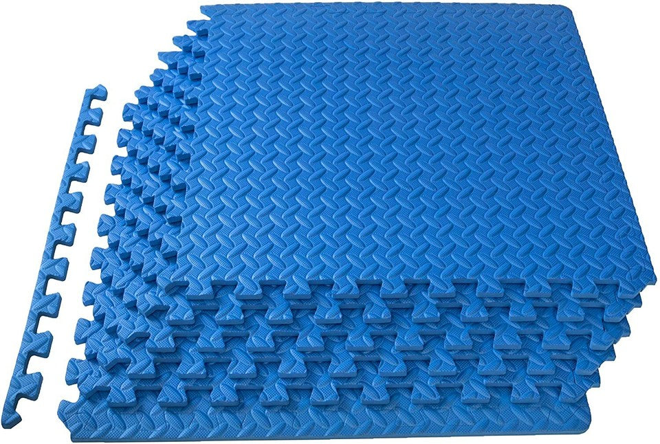 GYM RUBBER FLOORING Tiles Garage Home Fitness Exercise 24 SQFT Workout Floor Mat