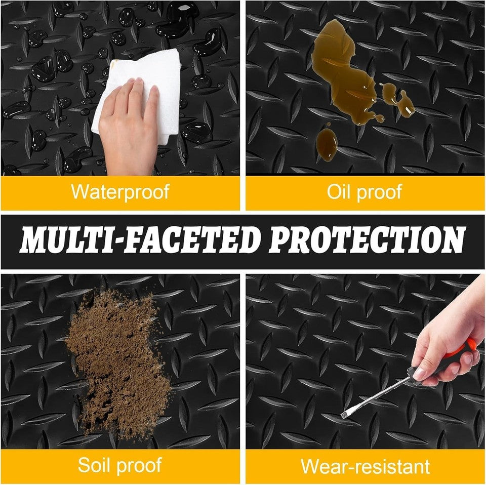 10x20 FT Garage Floor Mat, 2.8mm Thickened Flooring Roll for Under Car Diamond P