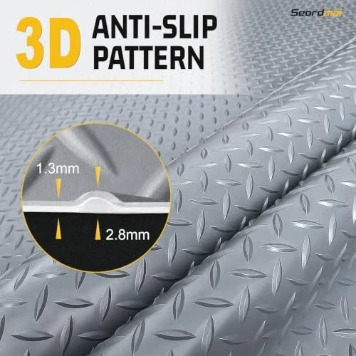 4×6FT Garage Floor Mat, 2.8mm Thickened with A Roll of Tape Gray | 4FT×6FT Grey