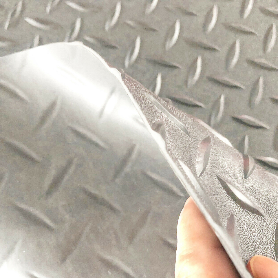 4x4ft Garage Floor Tiles Floor Mat Non-Slip Diamond Roll Trailer Waterproof PVC