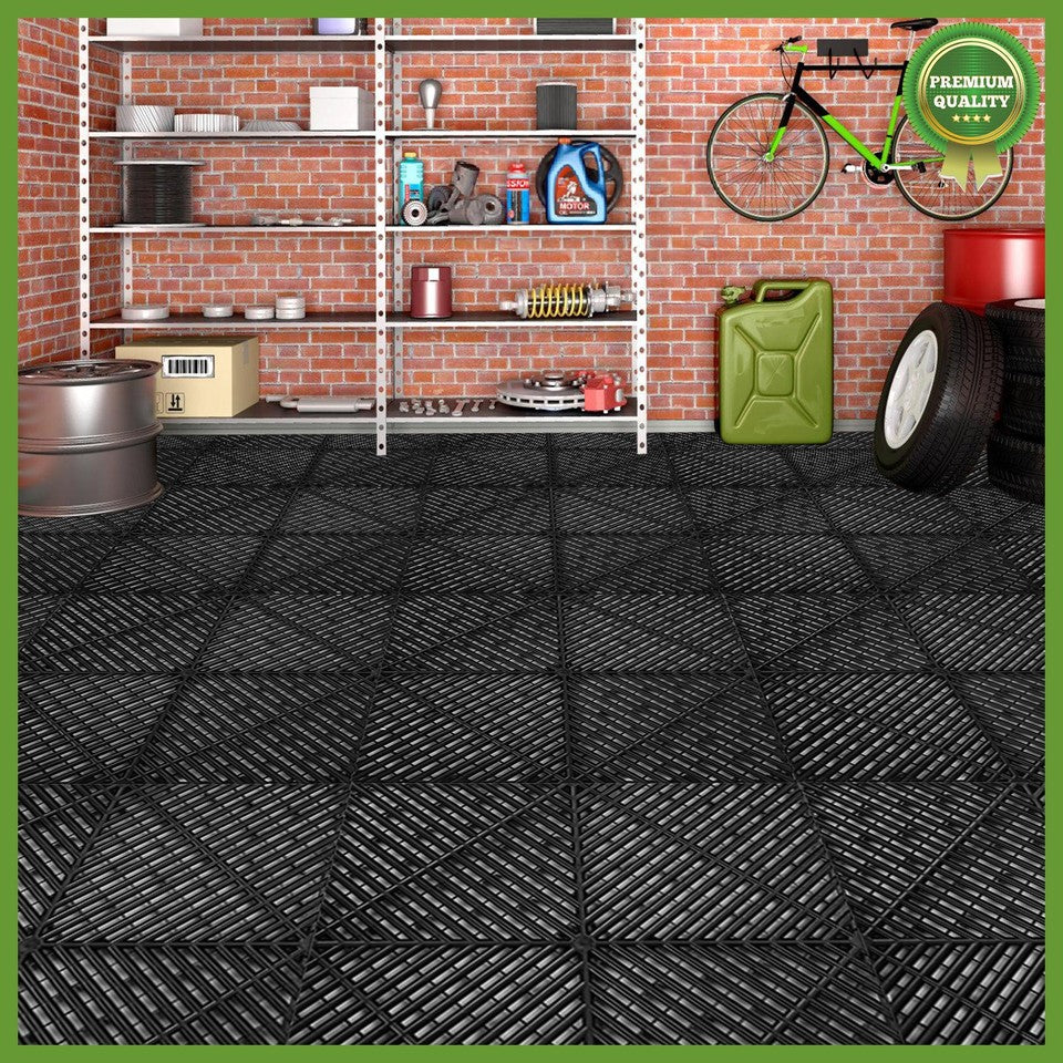 Garage Floor Tiles Interlocking 25 Pack Flooring Tiles 15.75x15.75" For Patio
