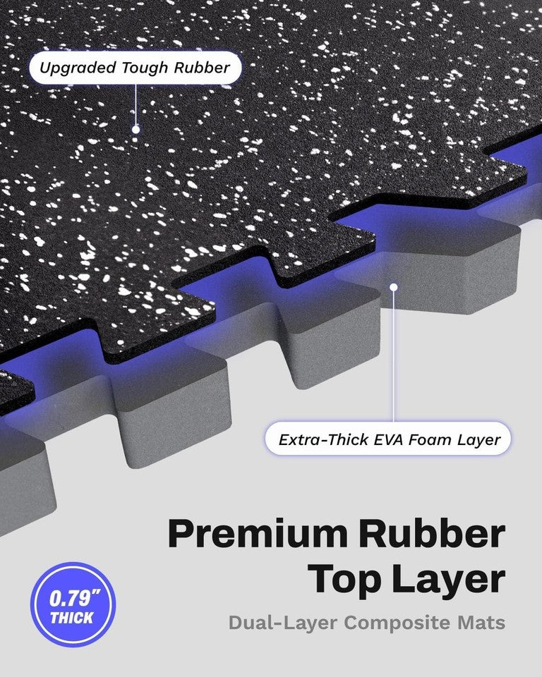 Gym Flooring Mats 48 Sq Ft Interlocking Rubber EVA Foam Tiles Non-Slip Home gym