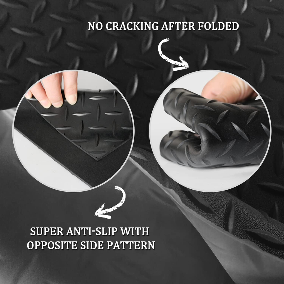 Heavy Duty Diamond Plate Rubber Flooring Roll for Garage & Gym 16.5x3.3 Ft