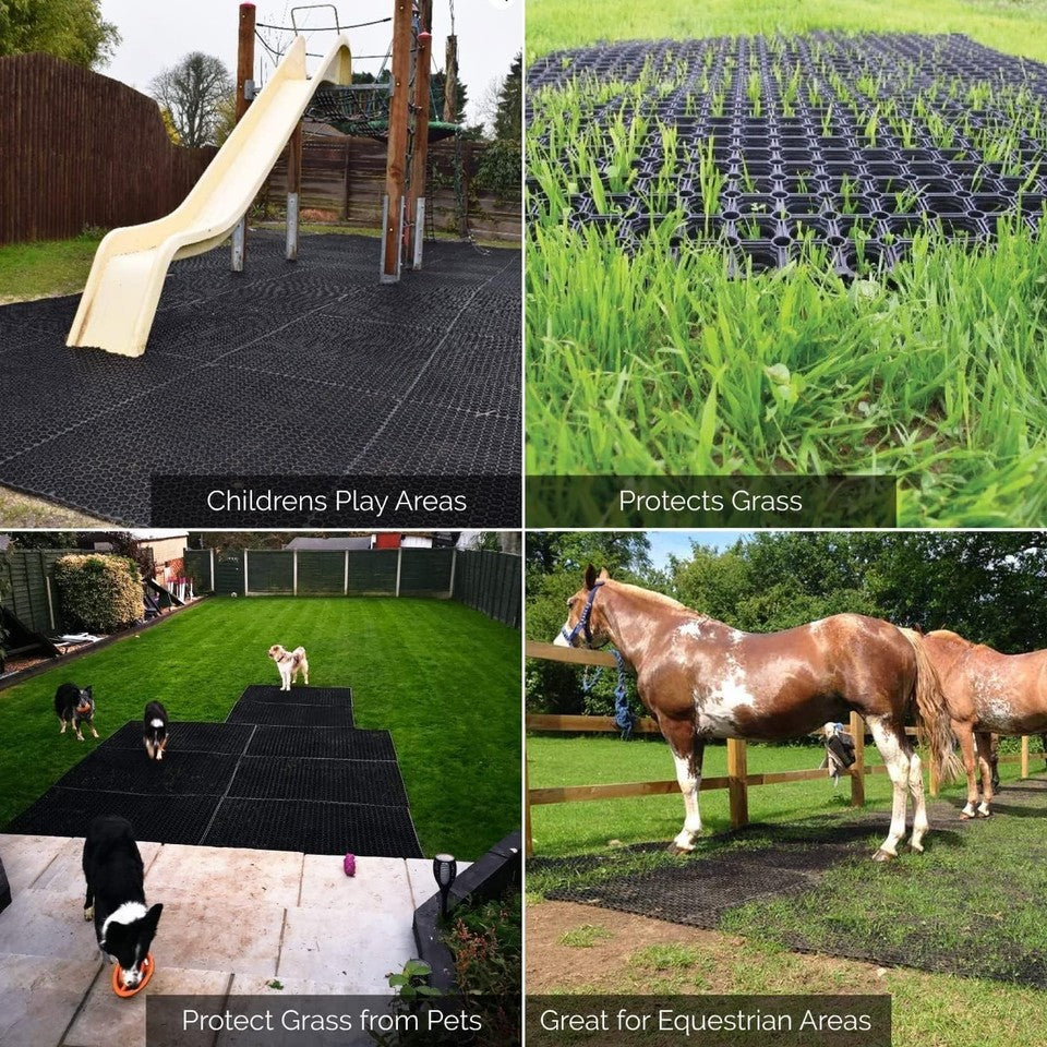 Heavy Duty Rubber Grass Mat Outdoor Playground Garden Anti-Slip Protection Ma...