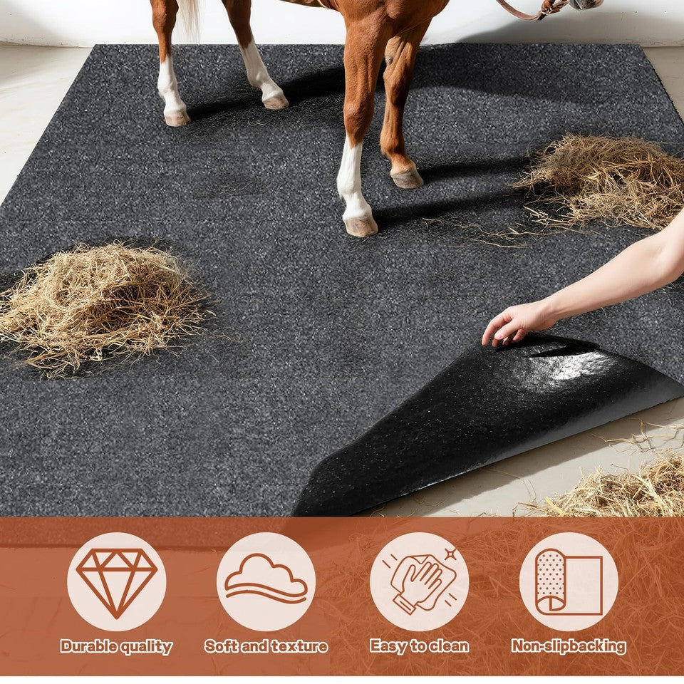 4 x 6ft Horse Stable Mat Non-Slip Floor Cuttable Lightweight Water Absorbent