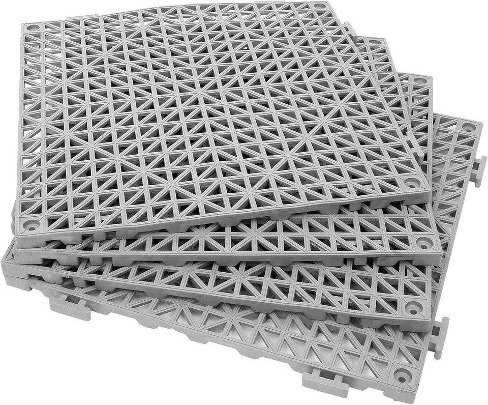 12 Pack 12" x 12" Interlocking Rubber Bathroom Flooring Tiles Non-Slip Splici...