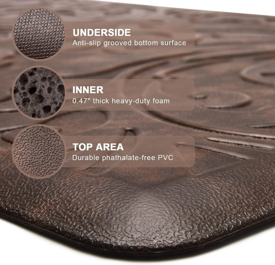 Kitchen Mat Cushioned Anti-Fatigue Waterproof Non-Slip Standing Mat Ergonomic...