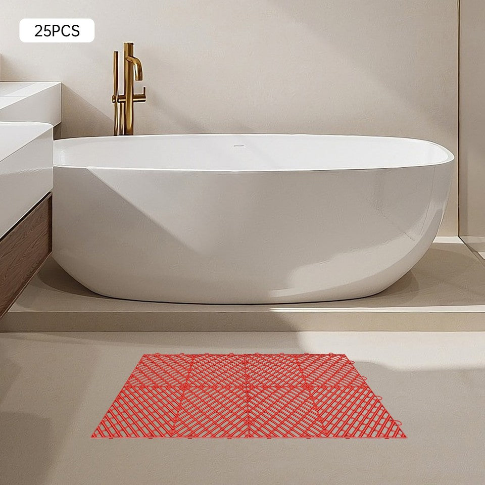 New Interlocking Deck Patio Garage Floor Tiles 25PCS Hydrophobic & Sand Drainage