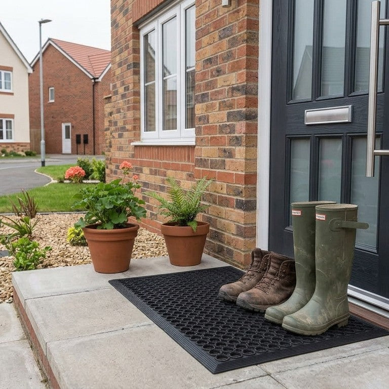 SMALL Outdoor Rubber Entrance Mats Anti Slip Drainage Door Mat Flooring 0.6x0.9