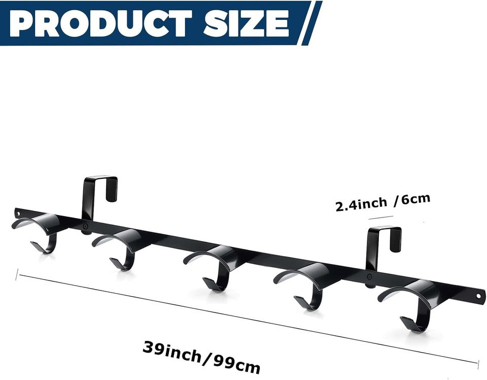 2PCS Heavy-Duty 5-Spot Detachable Wall Mount Horse Bridle Tack Hooks Stall Rack