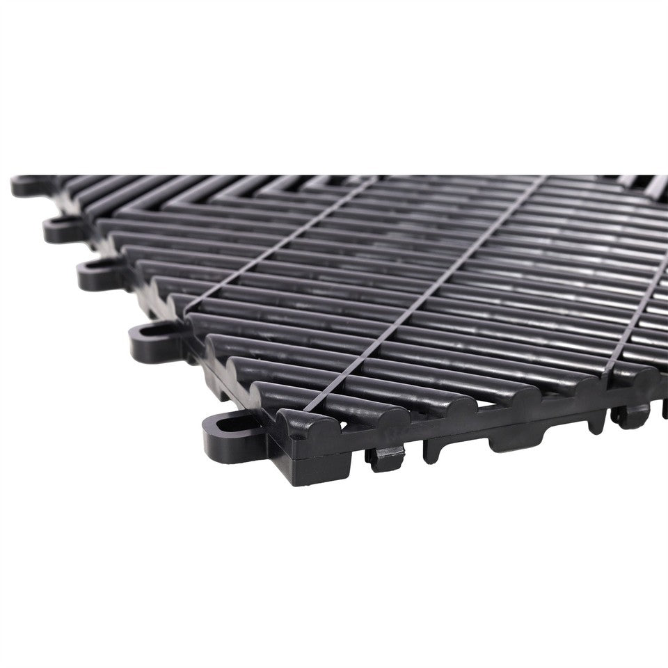 25pcs 15.6x15.6" Plastic Interlocking Modular Garage Flooring Tile Drainage Tile