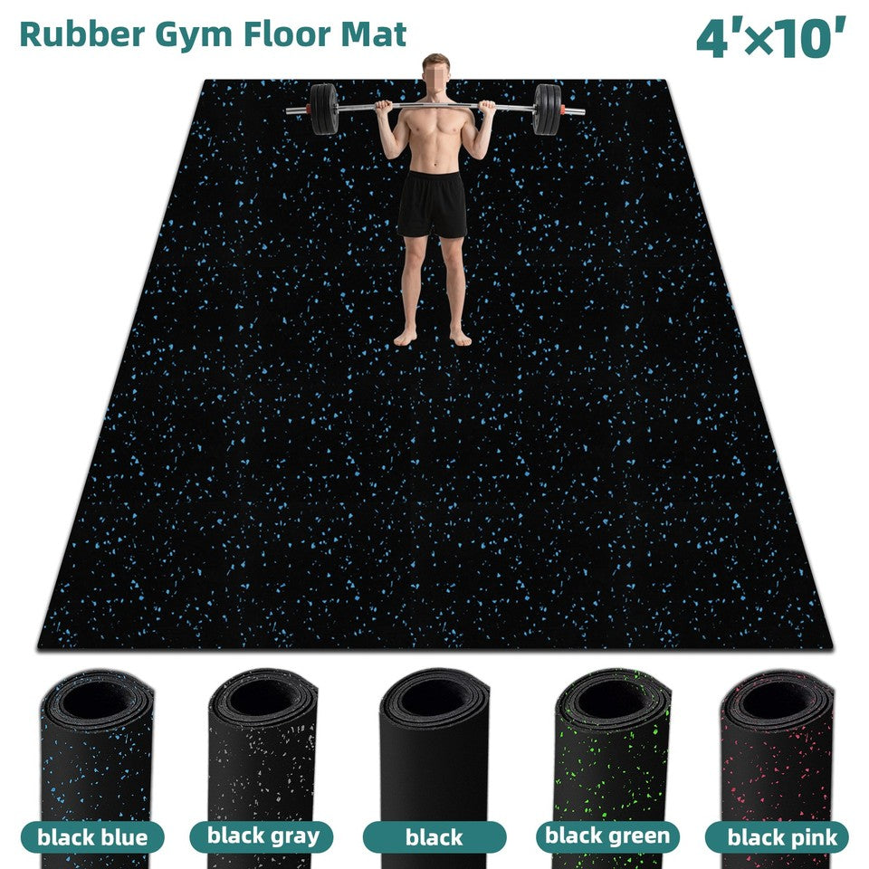 4'x10' Rubber Gym Mats Heavy Duty 6mm Thick Nonslip Yoga Exercise Flooring Mats