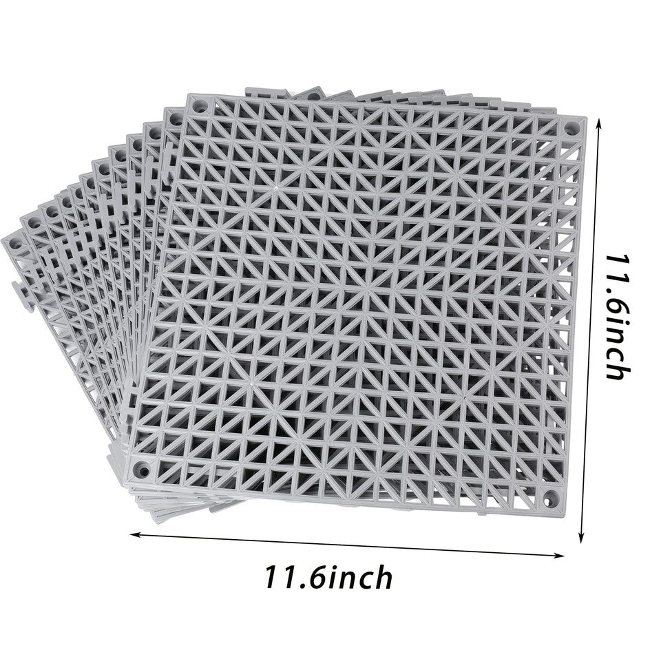 Soujoy 12 Pieces Modular Interlocking Cushion 11.6 X 11.6 Rubber Floor Tiles