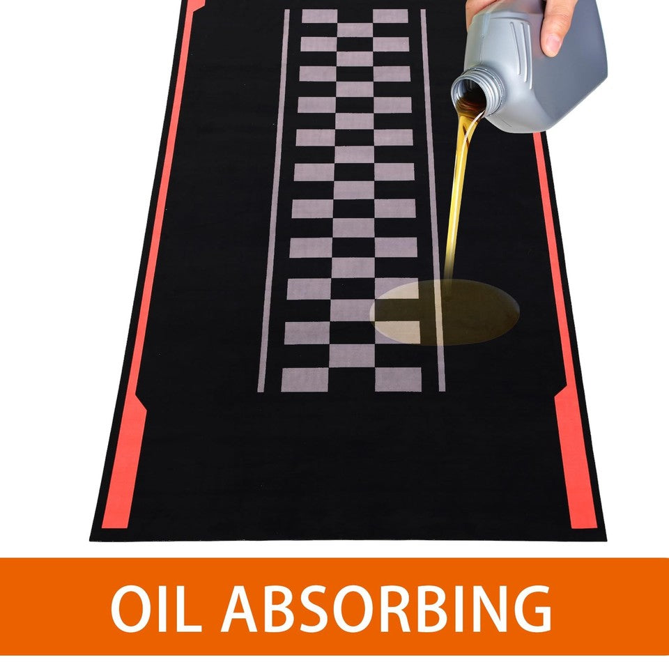 Washable Motorcycle Mat 78"x31" NonSlip Garage Floor Rug Oil Absorbent Pad