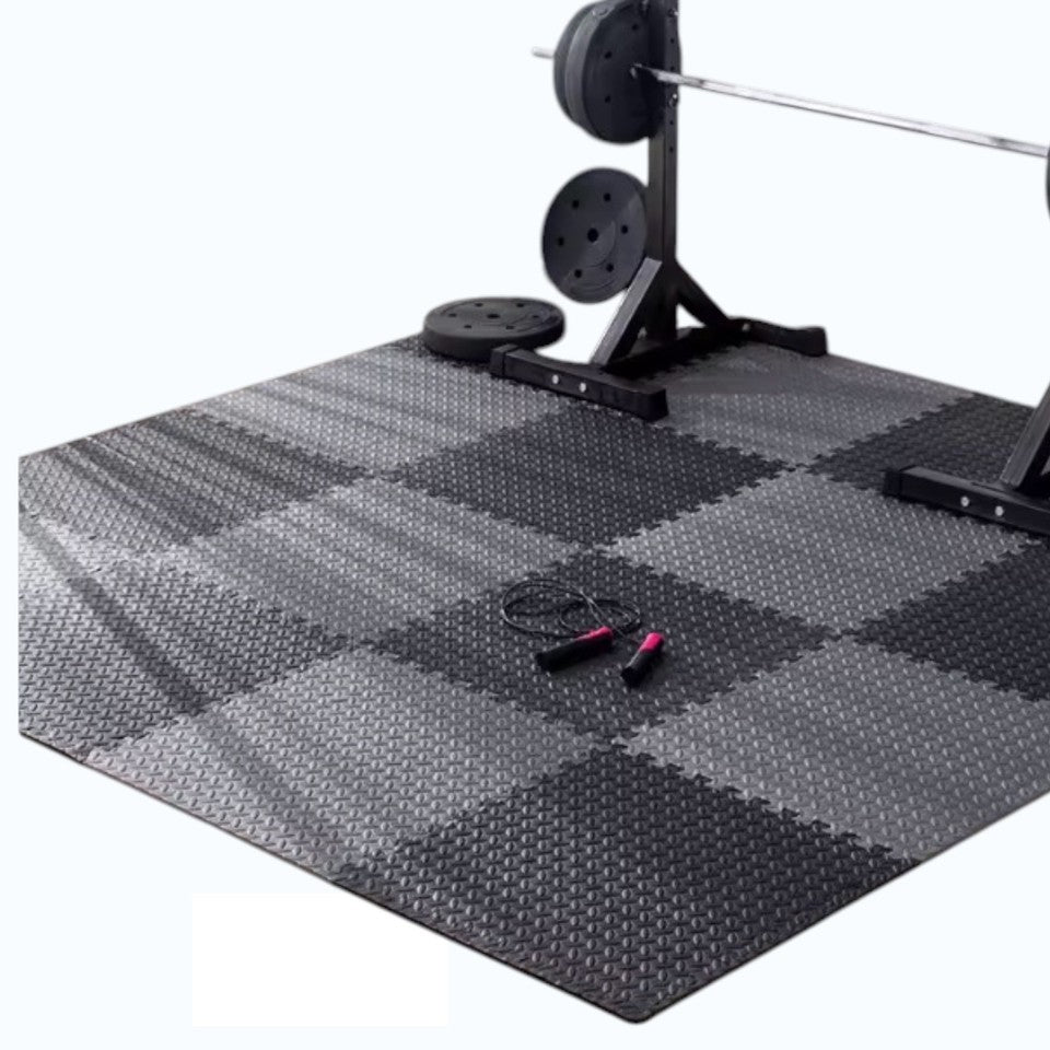 16PCS Interlocking Gym Floor Mats Anti-Slip Rubber Home Workout 30x30cm