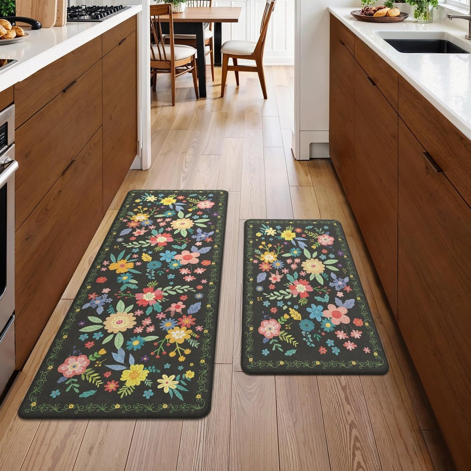 Anti Fatigue Kitchen Mats for Floor 2PCS, Cushioned Standing Mats