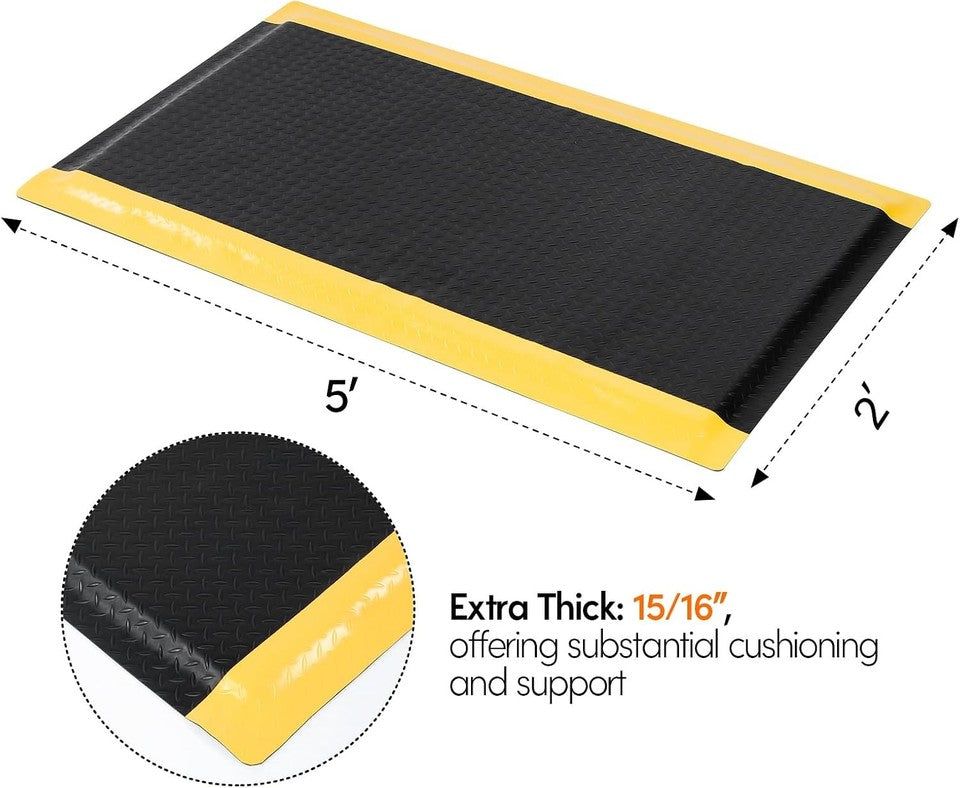 Anti Fatigue Mats Industrial 2'X5' Standing Mat 15/16" Thick Shop Floor Mats New