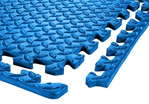 BLUE -  HEALTH AND FITNESS PUZZLE EXERCISE MAT EVA INTERLOCKING TILES
