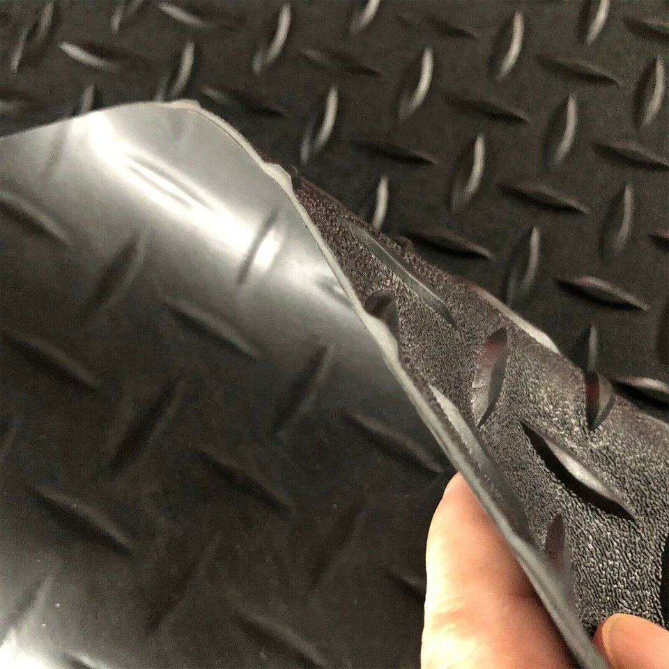 Black Garage Gym Floor Mat Roll PVC Vinyl Cart Truck Flooring Protector Non-Slip