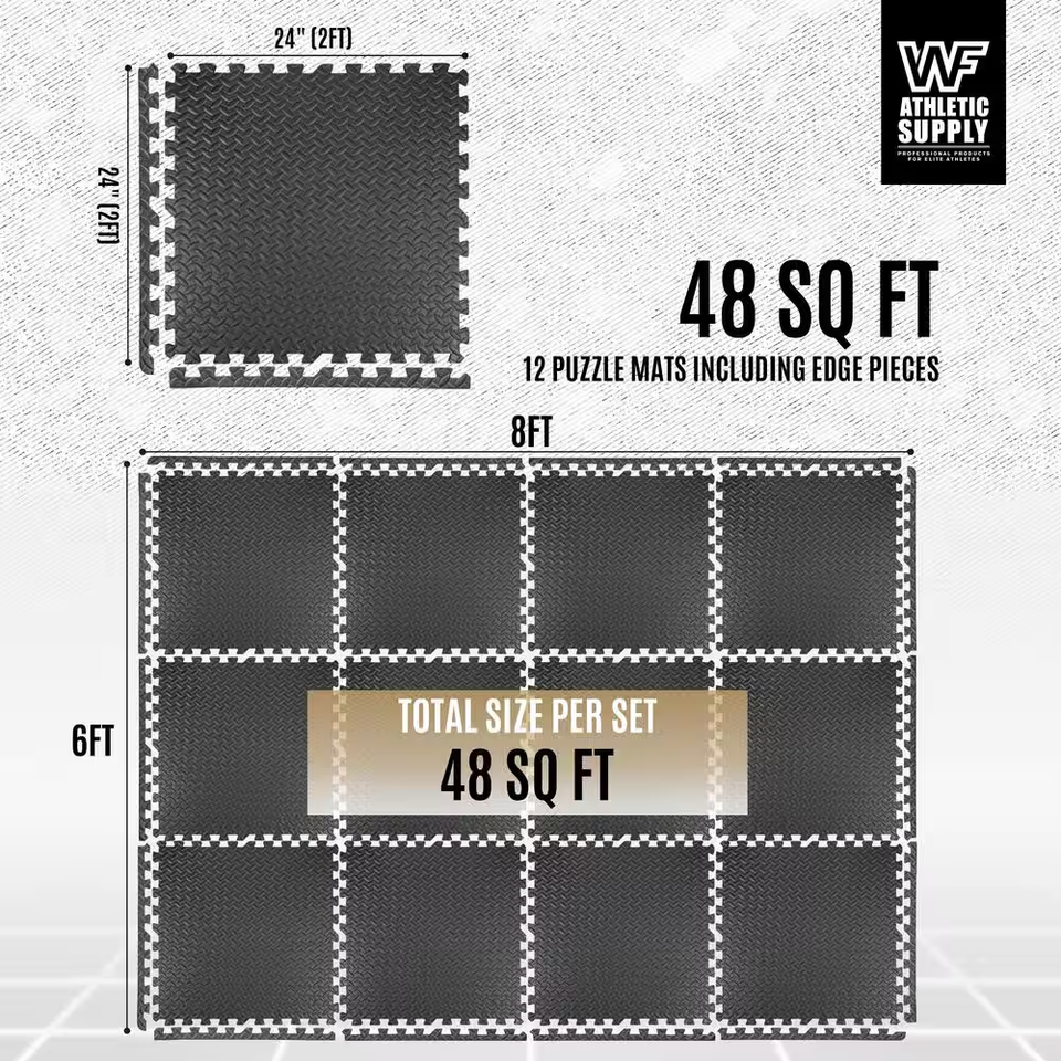 CAP Barbell Exercise Puzzle Mats Packs Tiles 24 X24 X 1/2 | Multiple Options