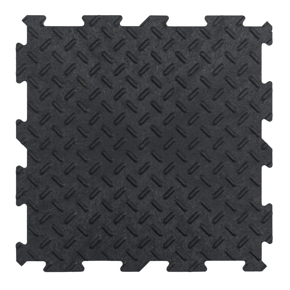 CHECKER Gym rubber garage workshop Home Gym Utility Floor Tiles Mats Pack of 10
