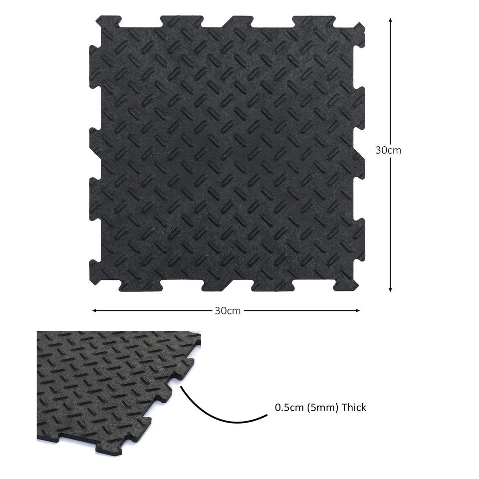 CHECKER Gym rubber garage workshop Home Gym Utility Floor Tiles Mats Pack of 10