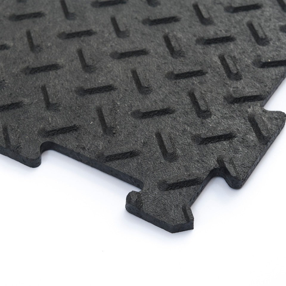 CHECKER Gym rubber garage workshop Home Gym Utility Floor Tiles Mats Pack of 10