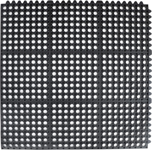 Commercial Grade Anti-Fatigue Rubber Floor Mat, 36" x 36", Black