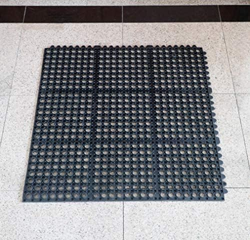 Commercial Grade Anti-Fatigue Rubber Floor Mat, 36" x 36", Black