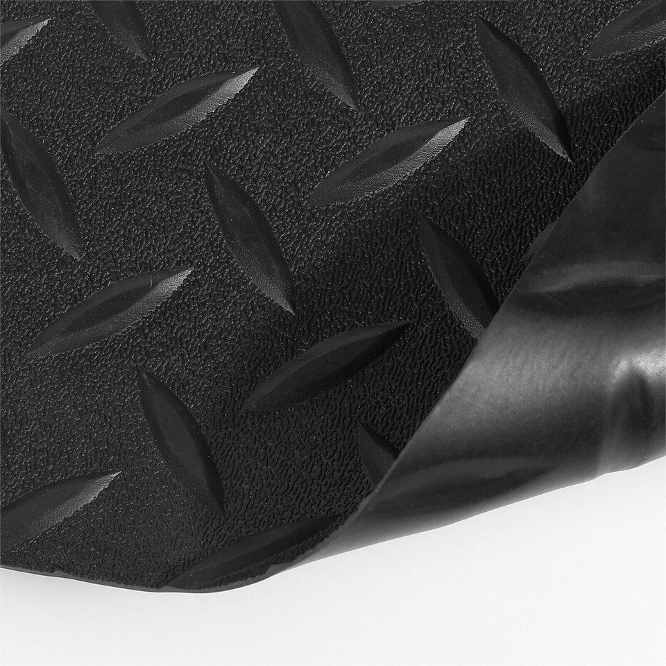 4x4ft Diamond Garage Floor Mat - Non-Slip Waterproof PVC Roll Tile for Trailer