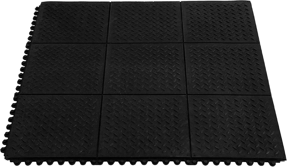Durable 5/8" Evolution Rubber Interlocking Floor Tiles for Home Gym & Basement