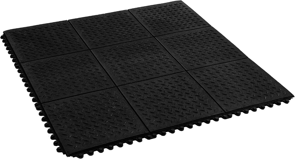 Durable 5/8" Evolution Rubber Interlocking Floor Tiles for Home Gym & Basement