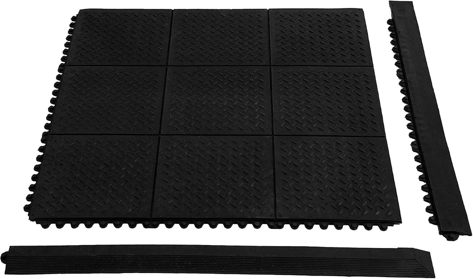 Durable 5/8" Evolution Rubber Interlocking Floor Tiles for Home Gym & Basement