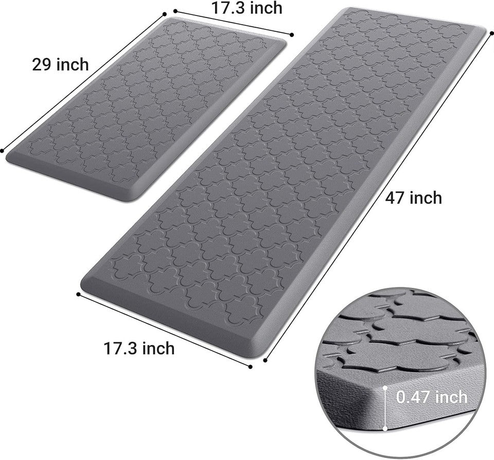 Kitchen Mat [2 PCS] Cushioned Anti-Fatigue Floor Mat, Waterproof Non-Skid Ergono