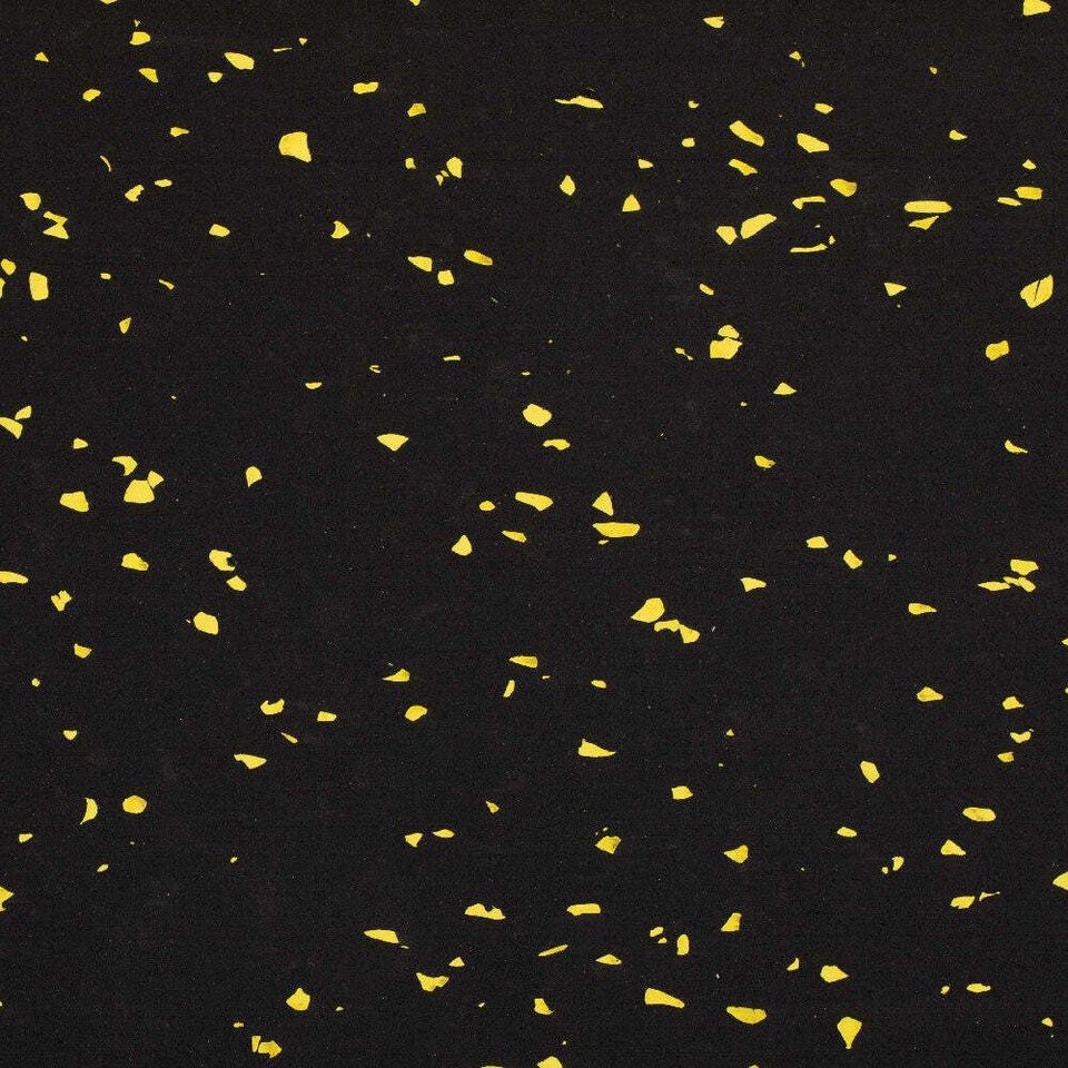 Fitness 15ftx4ftx8mm Yellow Crumb Rubber Gym Flooring Roll, Non-Slip