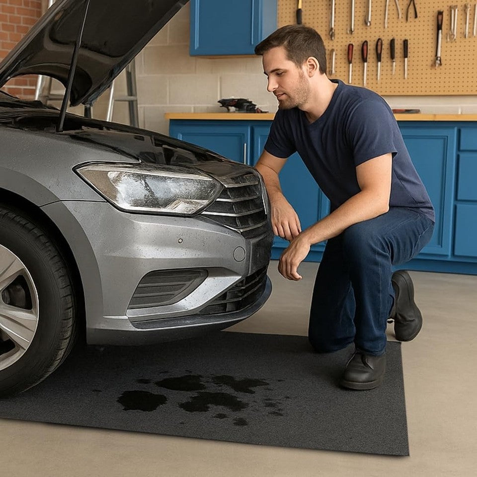 FlashDry Garage Mat XXXL 17'x7'4" Waterproof Absorbent Floor Mat Tape Incl