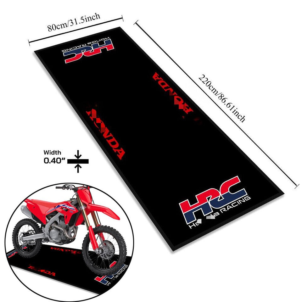For Honda HRC Motorcycle Garage Pit Mat Workshop Carpet Floor Mat 220*80cm New